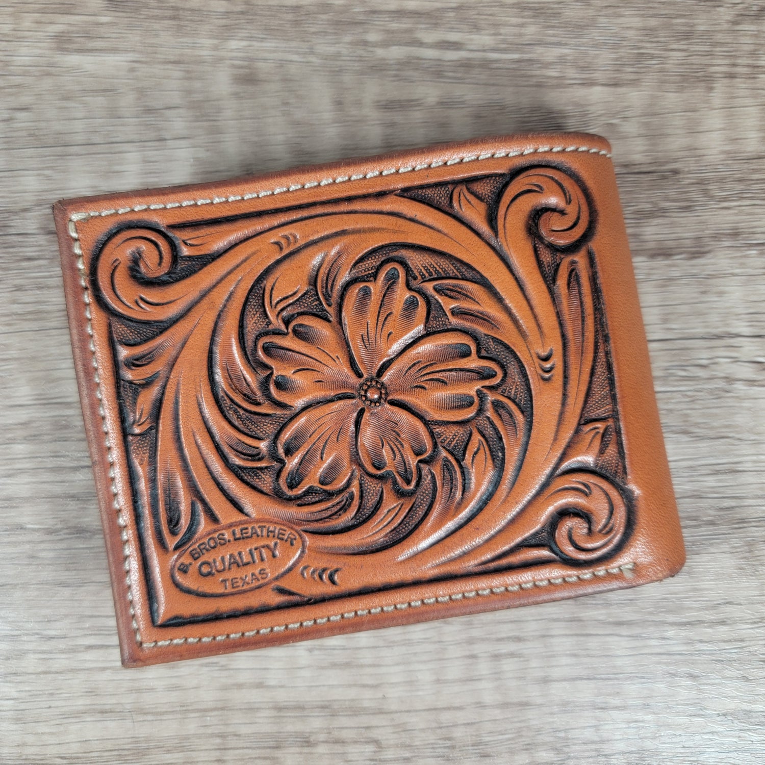 Bi-fold Floral Leather Wallet In-Stock