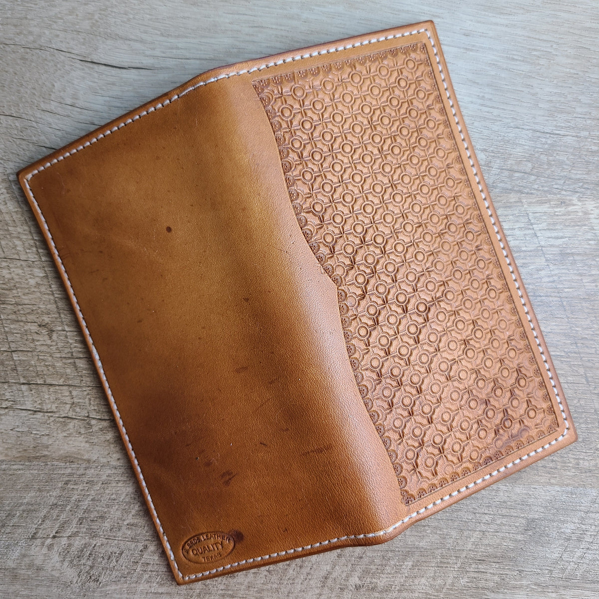 Geometric Stamped Tall Roper Wallet