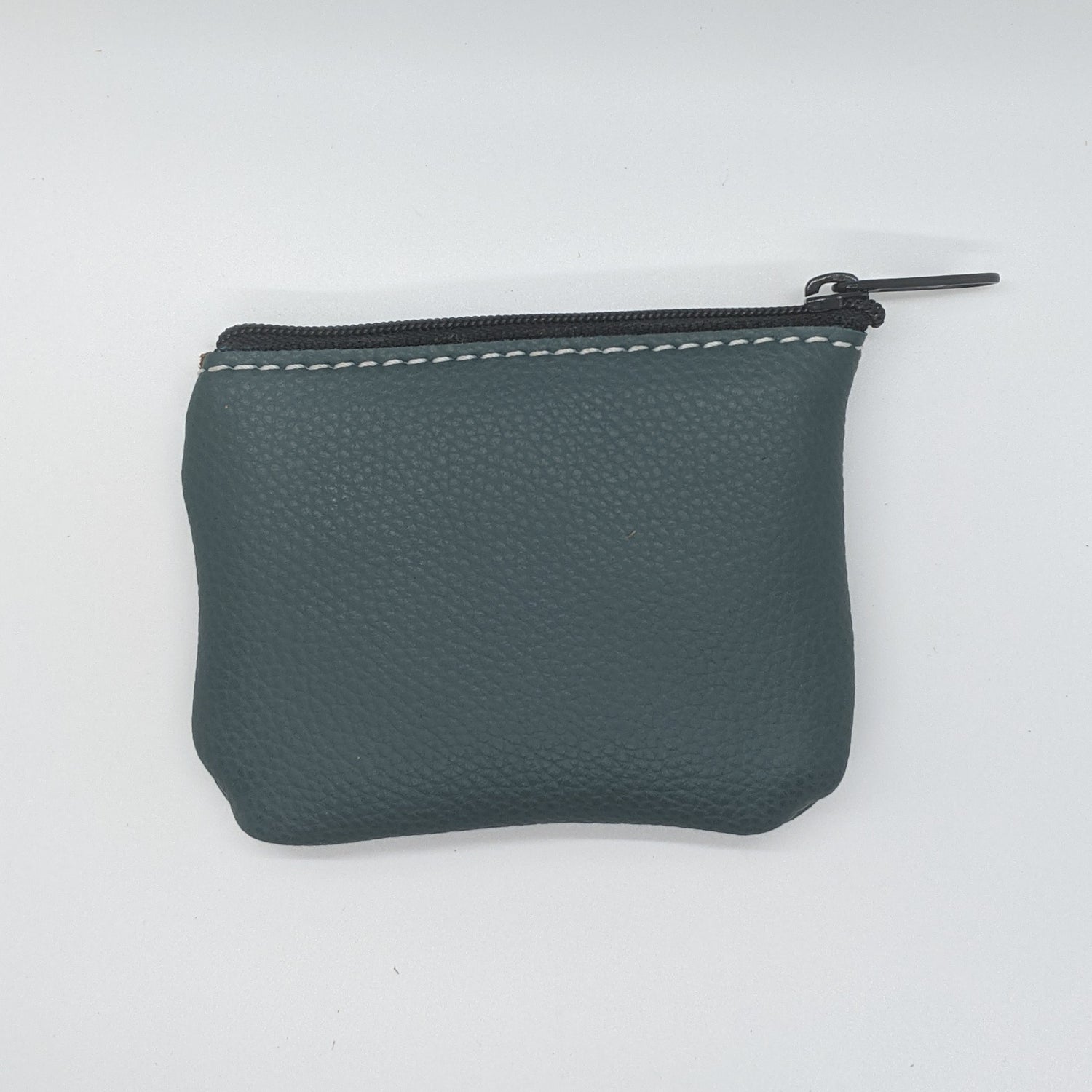 basket stamped blue Leather Coin Purse