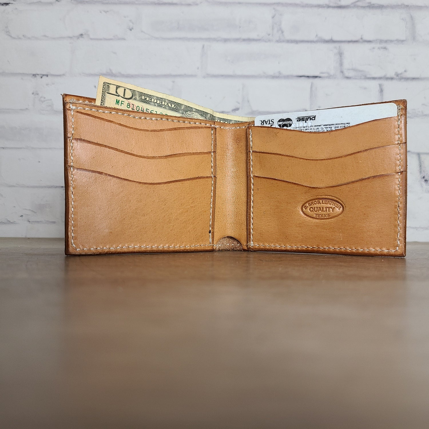 Bi-fold Floral and Cross Leather Wallet - In Stock