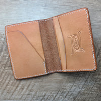 Tooled Leather Slim Bi-Fold Card Wallet - In Stock