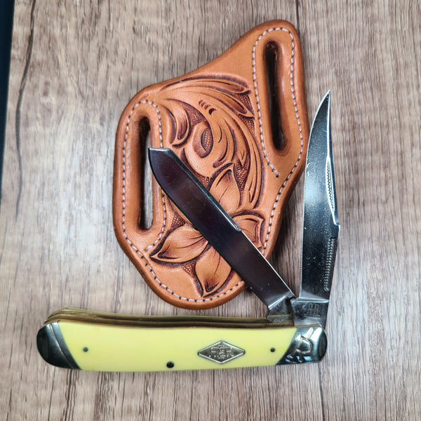Pocket Knife Sheath - Pouch - Floral tooled – RB Leather