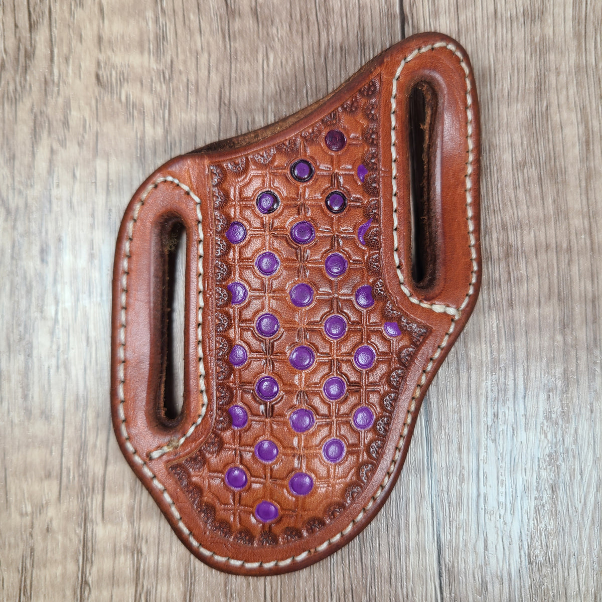 Purple Accented Geometric Dot Pancake Sheath wth Lockback - In Stock