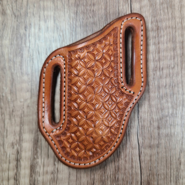 Geometric Stamped Pancake Knife Scabbard - In Stock