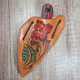 Floral Tooled Pancake Sheath and G10 Rough Ryder - In Stock
