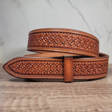 Diamond Geometric Leather Belt