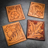 Digital Leather Credit Card Wallet Pattern Including Four Different Carving Designs Along with a Build Video