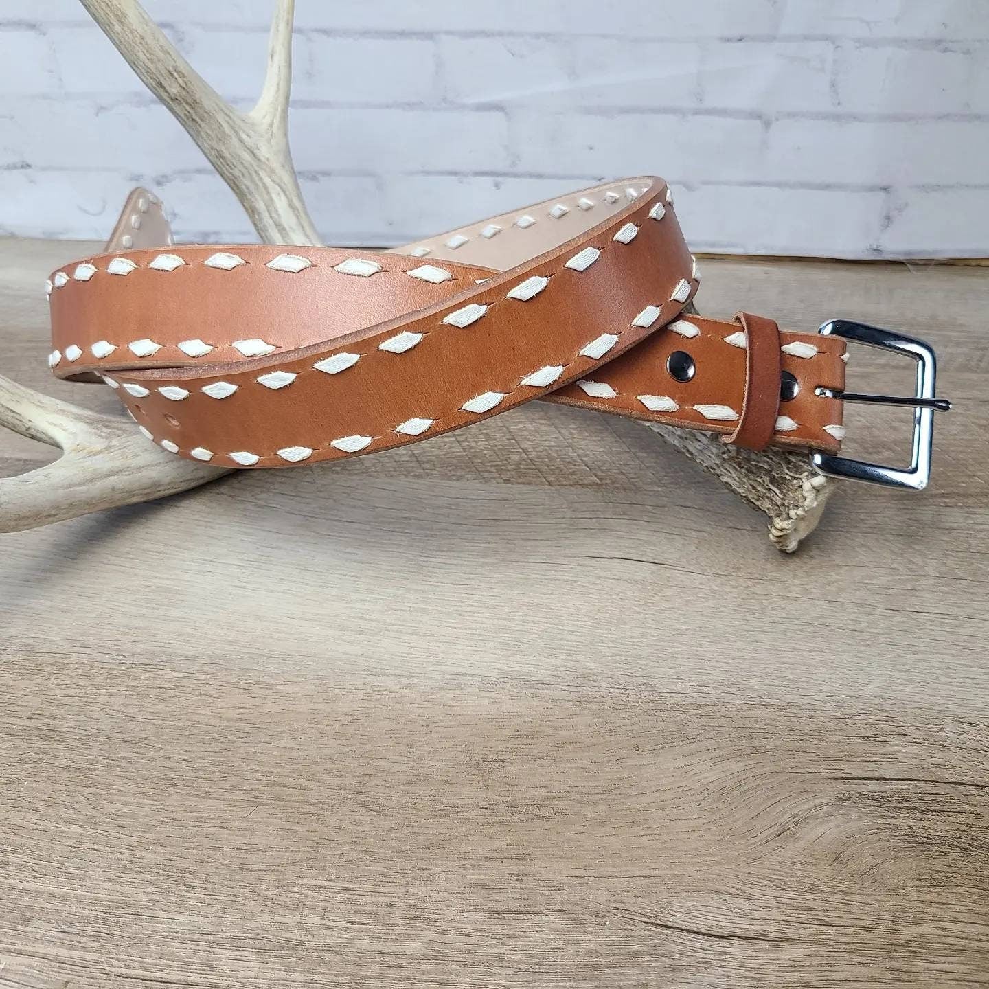 Plain Leather Buckstitch Belt