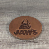 Jaws Movie-Themed Leather Coasters - Set of 4 Handmade Embossed Coasters Jaws Decorations Home