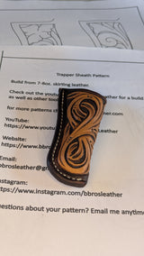 Trapper Knife Sheath Pattern – 5 Floral Carving Designs