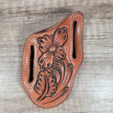 Floral Tooled Trapper Sheath - In Stock
