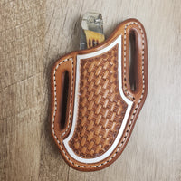 Basket Stamped with White Border Sheath and Knife
