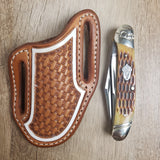 Basket Stamped with White Border Sheath and Knife