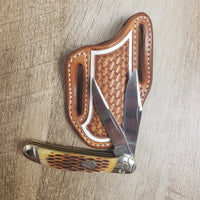 Basket Stamped with White Border Sheath and Knife