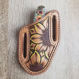 Sunflower Tooled Sheath and Knife