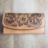 Floral Ladies Leather Clutch Wallet