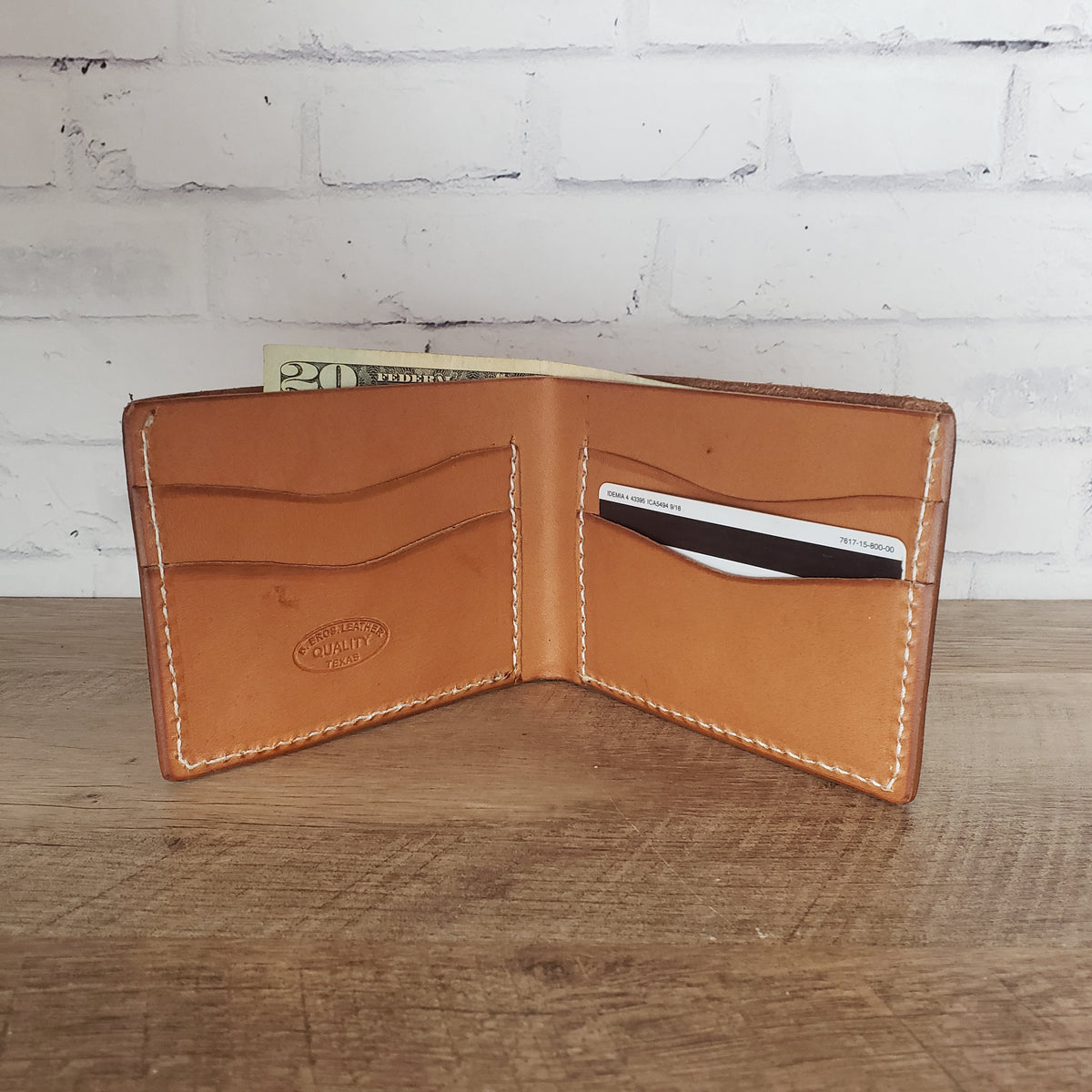 Leather Bi-fold Floral Wallet