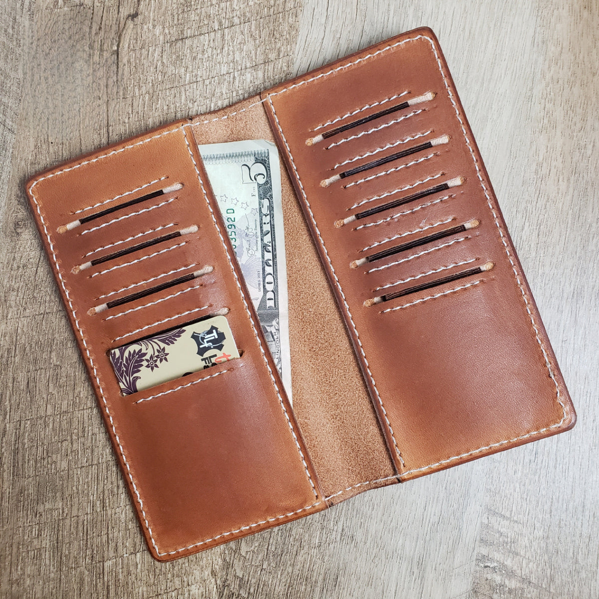 Geometric Stamped Tall Roper Wallet
