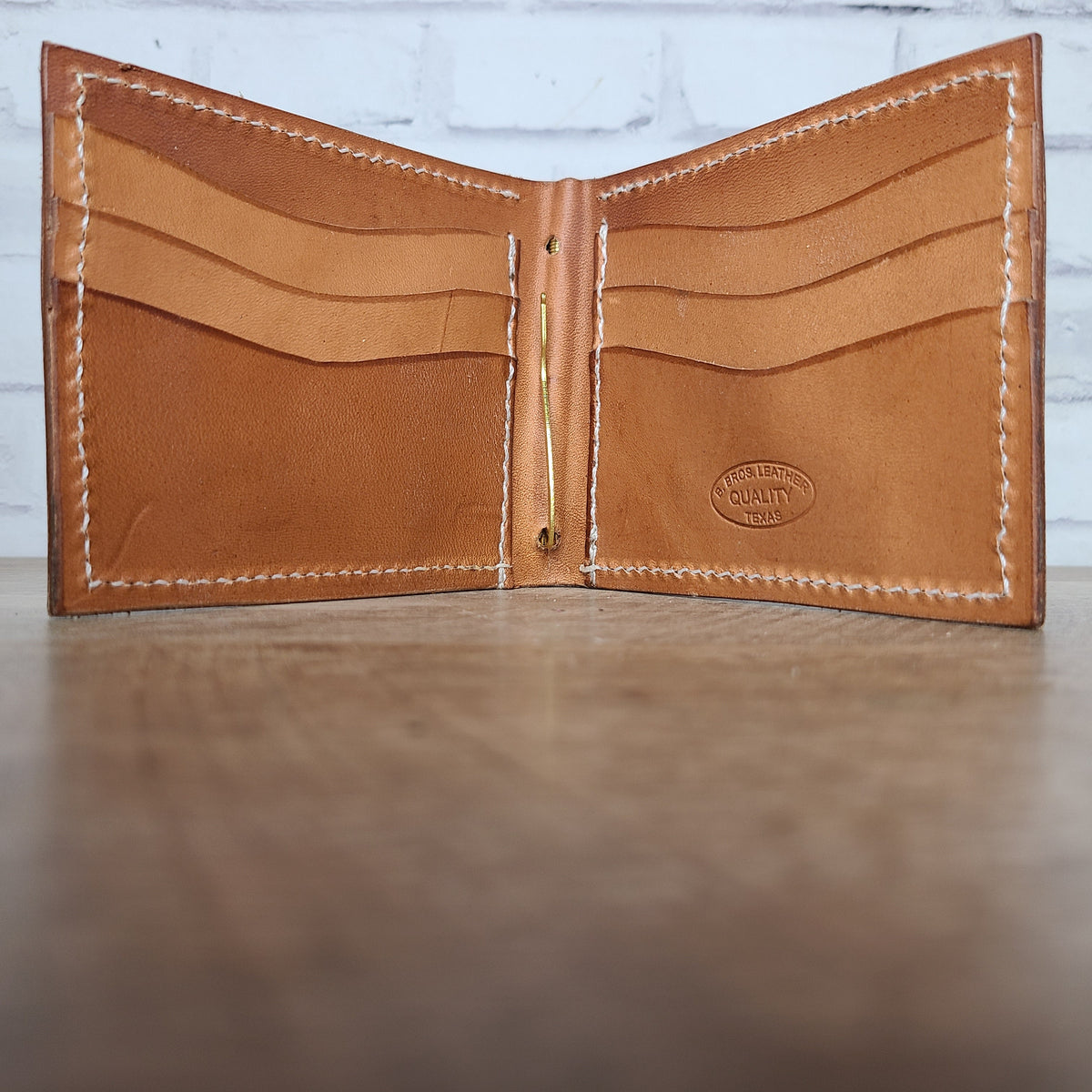 Leather Bi-fold Floral and Cross Wallet