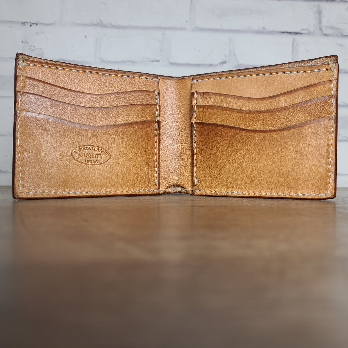 Leather Bi-fold Floral and Cross Wallet