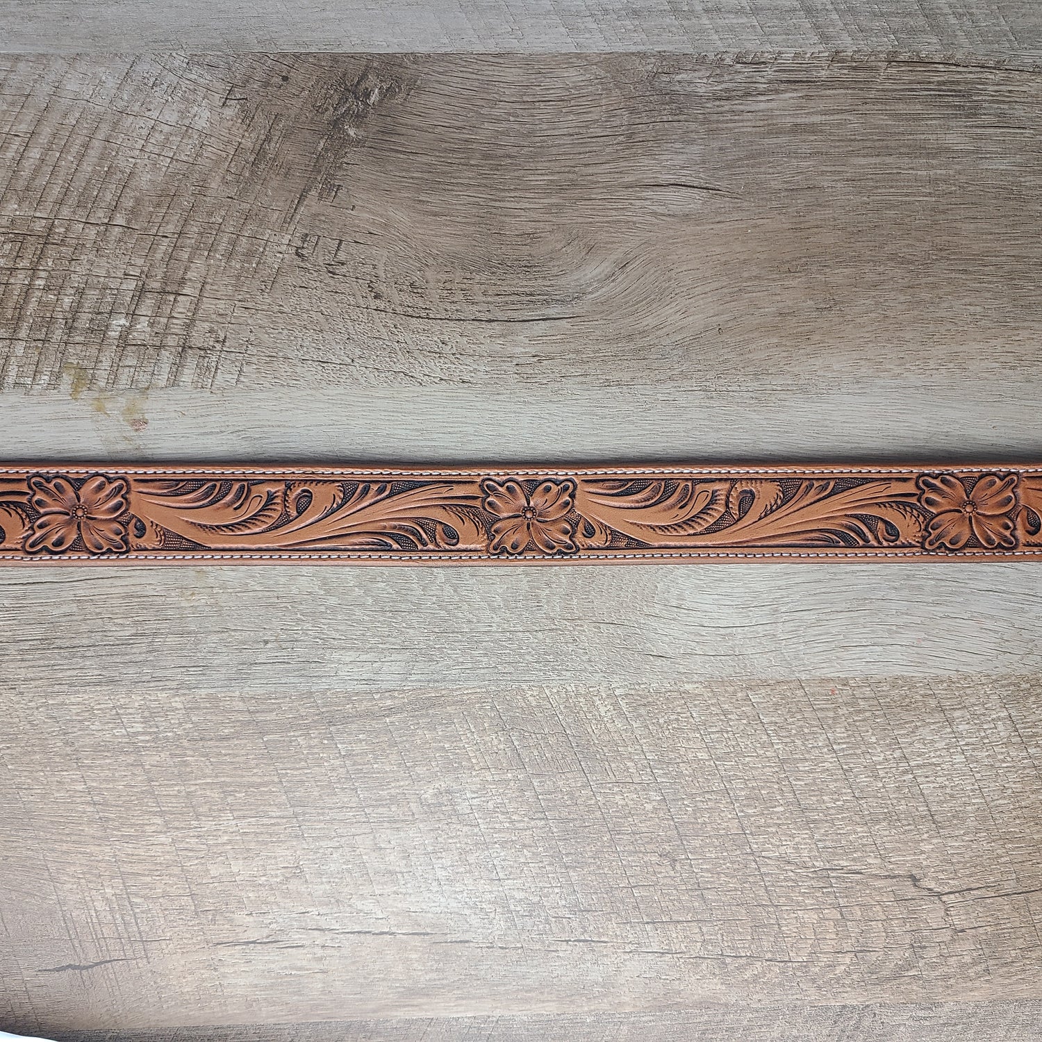 Floral Tooled Leather Belt