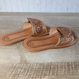 Floral Tooled Leather Sandals