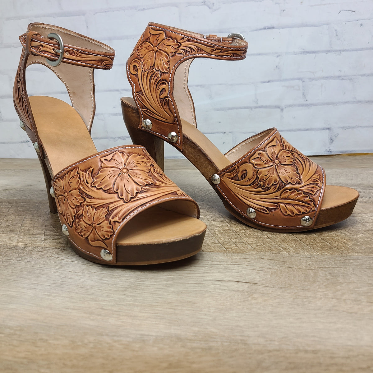 Floral Tooled Stiletto Heel