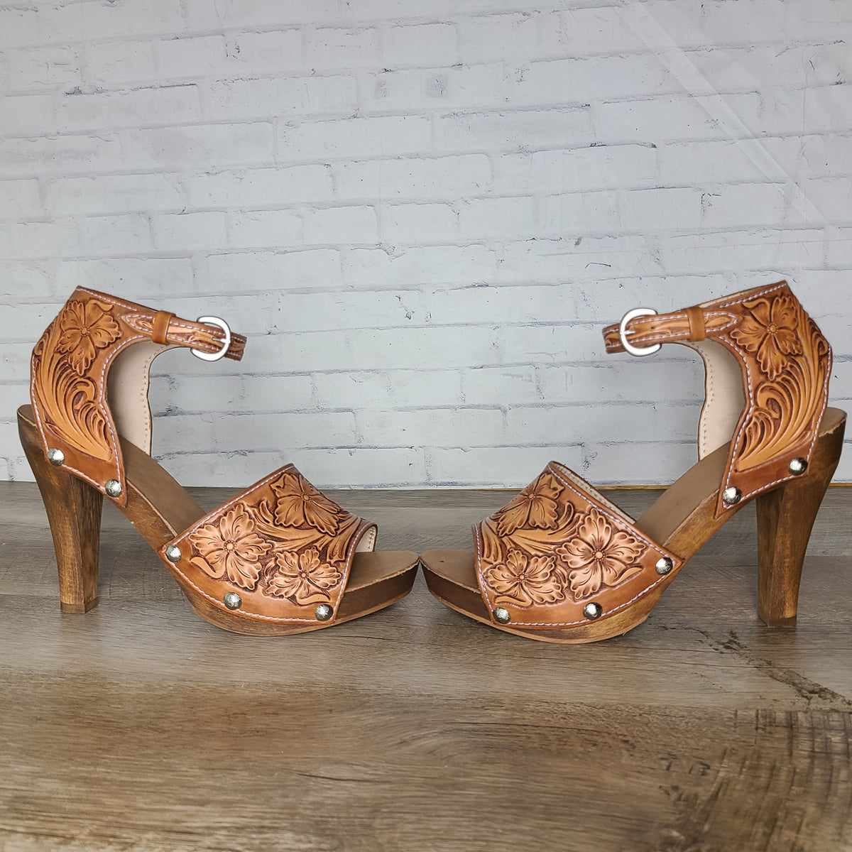 Floral Tooled Stiletto Heel