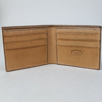 Handmade leather bifold wallet rough out with border design