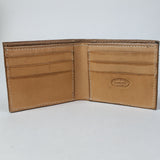 Handmade leather bifold wallet rough out with border design