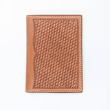 Leather Field Notes or Passport Wallet Basket Stamped