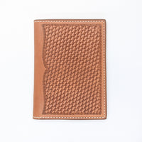 Leather Field Notes or Passport Wallet Basket Stamped