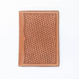 Leather Field Notes or Passport Wallet Basket Stamped