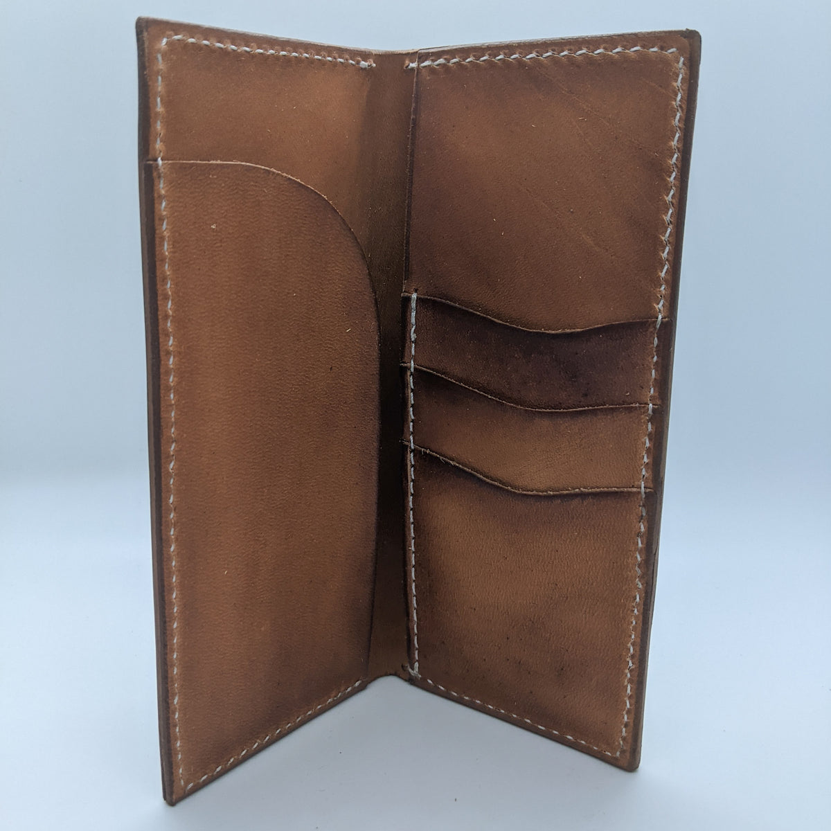 Floral and geometric tooled roper style leather wallet – Bbrosleather