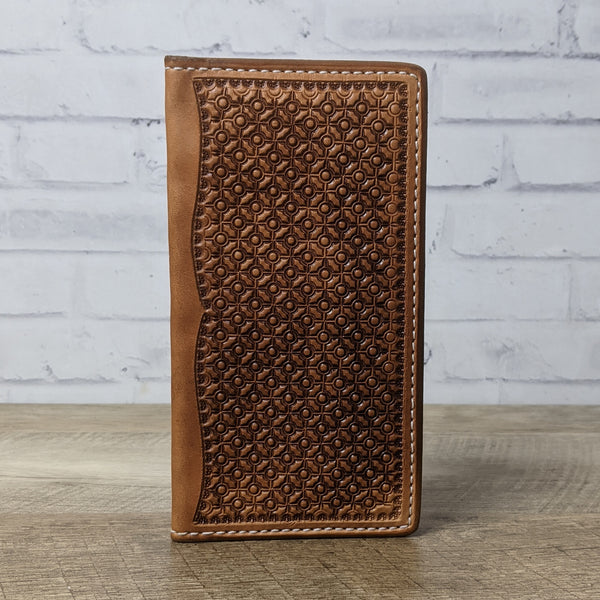 Geometric Stamped Tall Roper Wallet