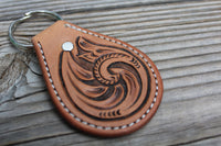 Leather key ring, leather key chain, gift, leather key fob, personalized gift, custom leather, tooled leather, tooled key fob, men, women