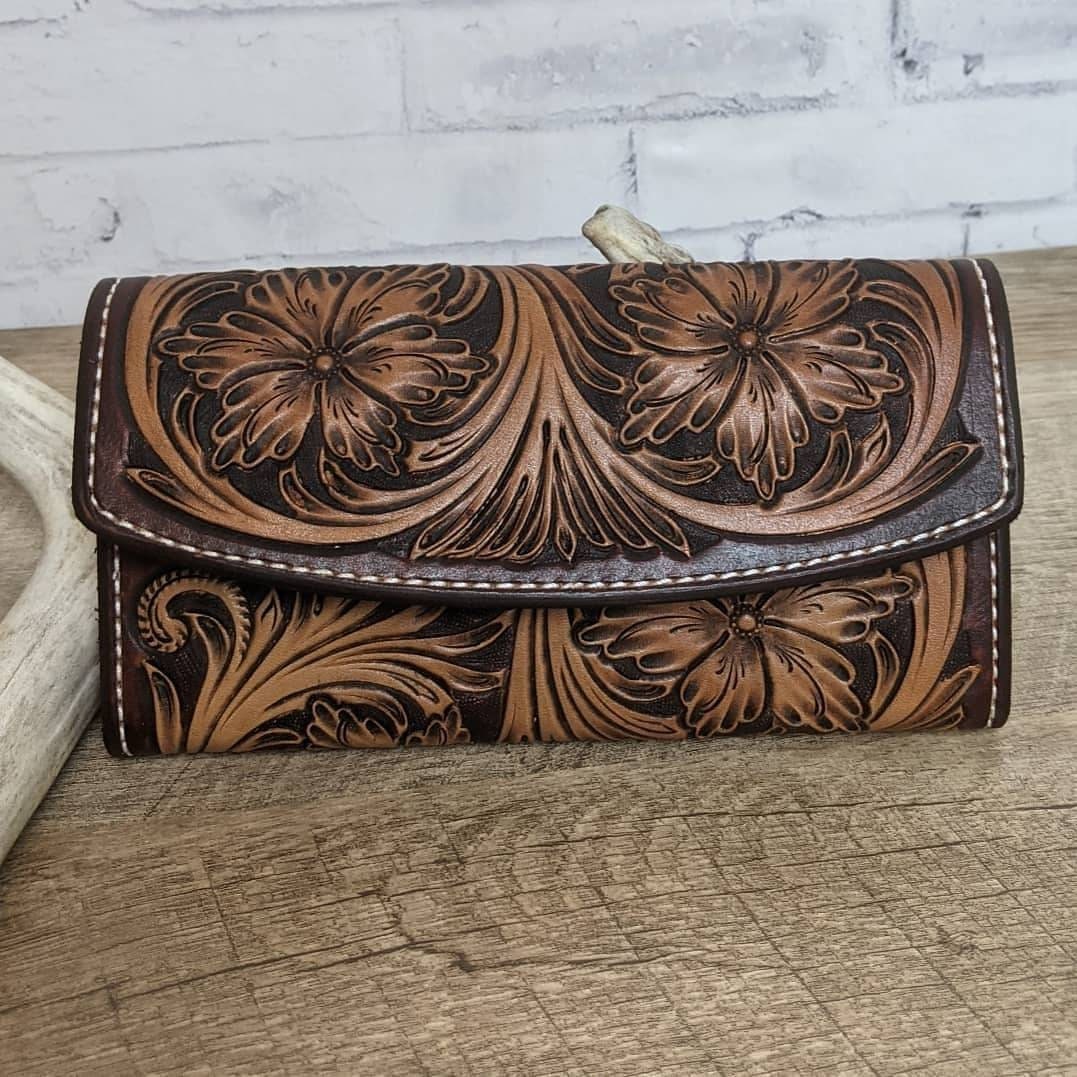 Full Floral Ladies Leather Clutch Wallet