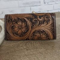 Full Floral Ladies Leather Clutch Wallet